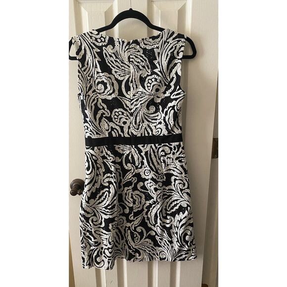 Anthropologie Tabitha Womens Lace Eyelet Overlay Sleeveless Sheath Mini Dress 6 - Picture 6 of 10